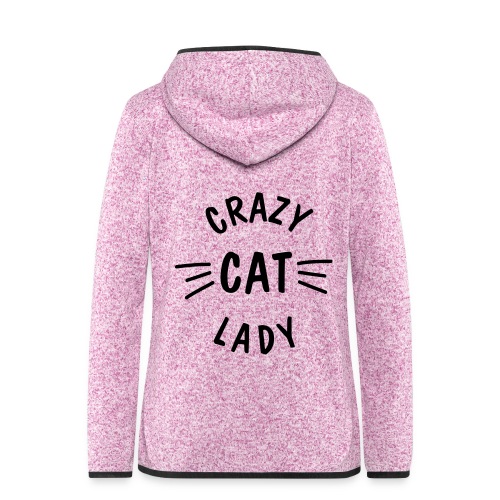 Vorschau: Crazy Cat Lady meow - Frauen Kapuzen-Fleecejacke