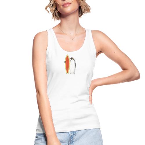 A Penguin with Surfboard - Women's Organic Tank Top by Stanley & Stella
