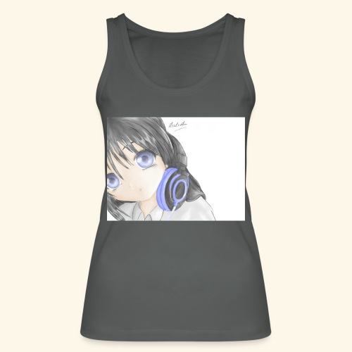 Anime Girl with Headphones - Women's Organic Tank Top by Stanley & Stella