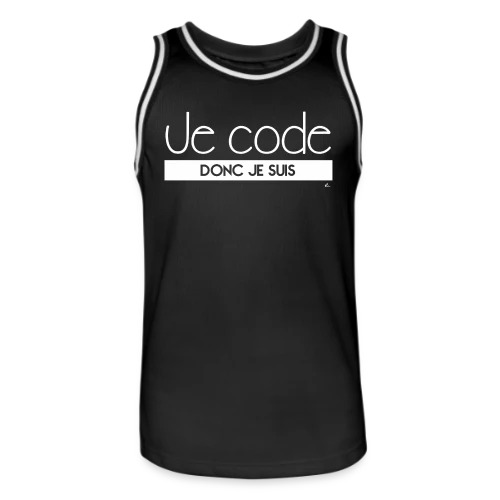 T-Shirt "Je Code Donc Je Suis" - Le Geek du Développement - Maillot de basket Homme