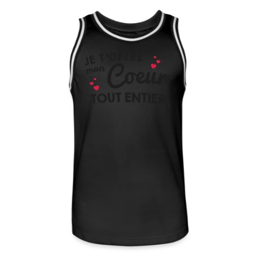 T-shirt Déclaration d'Amour - Mon Cœur Tout Entier - Maillot de basket Homme
