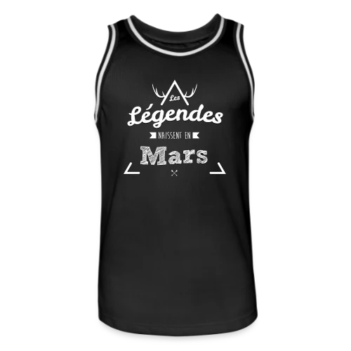 T-shirt Les Légendes naissent en Mars - Cadeau Anniversaire - Maillot de basket Homme