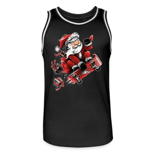 Père Noël Skateur Fou - Maillot de basket Homme
