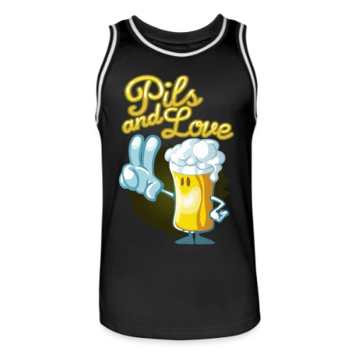Pils & Love : La Bière et l'Amour en Version Cartoon - Maillot de basket Homme