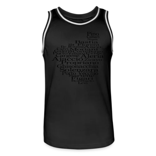 Carte Corse Villes Typographie - Maillot de basket Homme