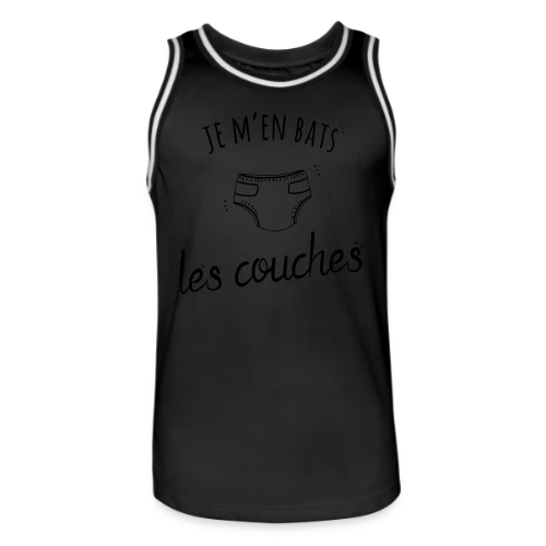 T-shirt Humour "Je M'en Bats Les Couches" - Idée Cadeau Drôle - Maillot de basket Homme