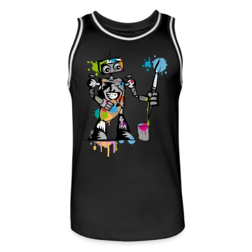 Le Robot Artiste au Pinceau - Maillot de basket Homme