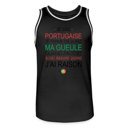 T-Shirt Portugaise : Ma Voix Compte, Toujours Raison ! - Maillot de basket Homme
