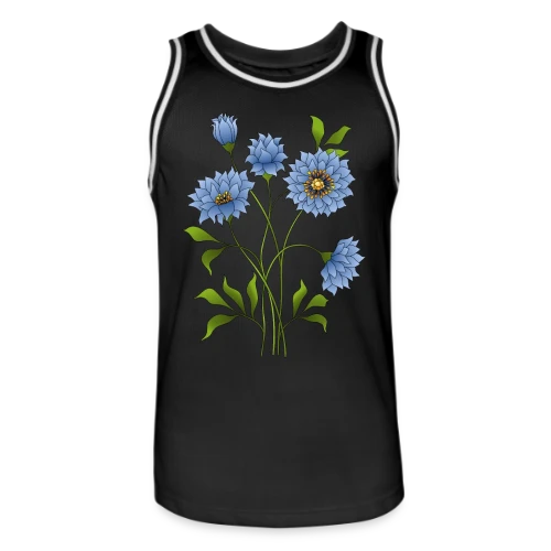 Éclat Floral Bleu - Maillot de basket Homme