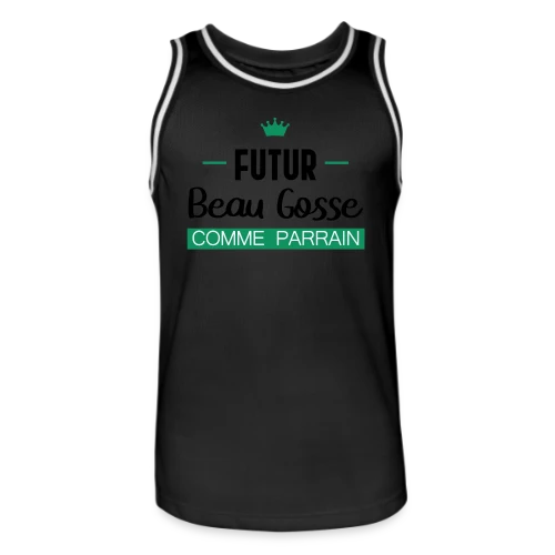 Futur Beau Gosse comme Parrain : T-shirt Humour Naissance - Maillot de basket Homme