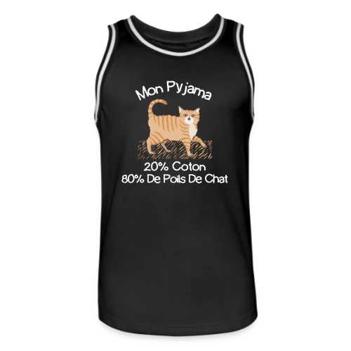 T-shirt Humour 'Mon Pyjama 80% Poils de Chat' - Maillot de basket Homme