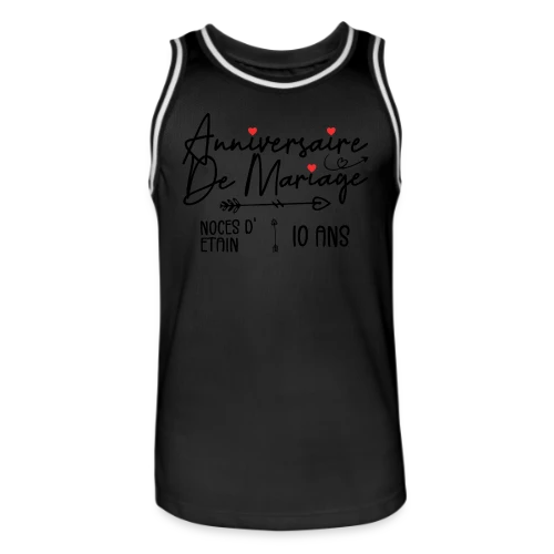 Anniversaire Mariage Noces Étain - Maillot de basket Homme