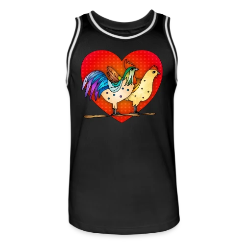 Duo Coq et Poule Champêtre - Maillot de basket Homme