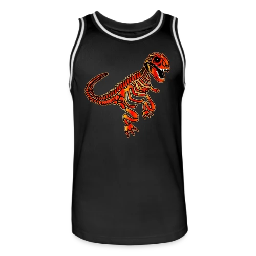 T-Rex Fossile Rouge Éclatant - Maillot de basket Homme