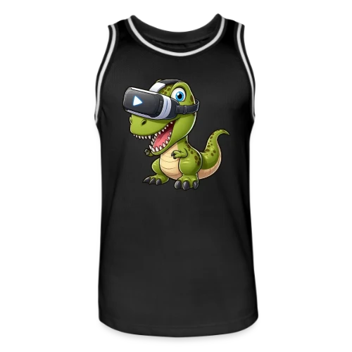 Dino T-Rex en Réalité Virtuelle – Humour Geek - Maillot de basket Homme