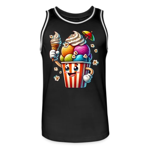 T-Shirt Glace Comic : Fun, Fraîcheur Estivale & Gourmandise - Maillot de basket Homme