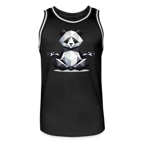 Panda Zen Géométrique : Harmonie Minimaliste - Maillot de basket Homme