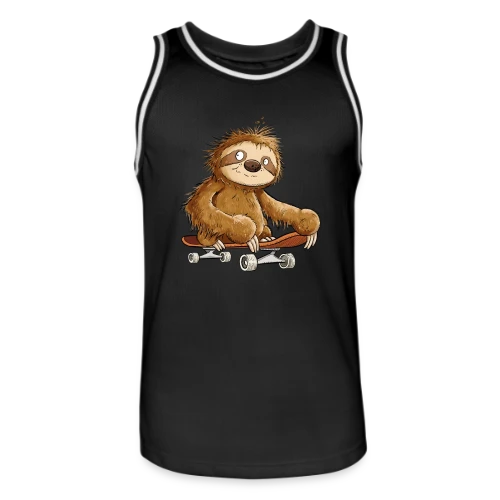 Paresseux Skateboarder Cartoon - Relax et Style - Maillot de basket Homme