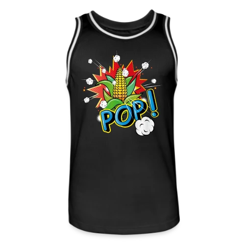 Maïs Pop Art Pétillant & Popcorn Volant - Maillot de basket Homme