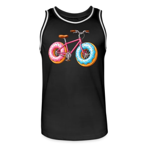 T-shirt Cycliste Gourmand : Donut & Vélo Humoristique - Maillot de basket Homme