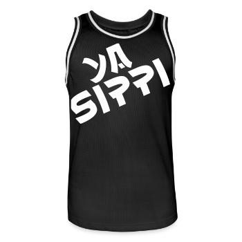 Ya Sippi - Männer Basketball-Trikot - Schwarz/Weiß - Vorne - AI Model Male 185 dark (185cm)