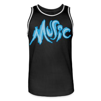 Music - Männer Basketball-Trikot - Schwarz/Weiß - Vorne - AI Model Male 185 dark (185cm)