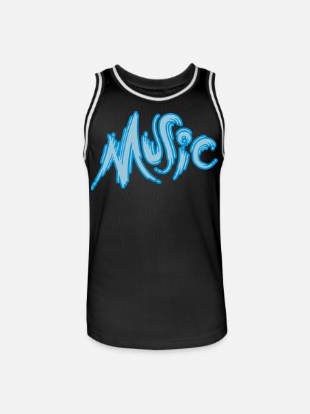 Music - Männer Basketball-Trikot - Schwarz/Weiß