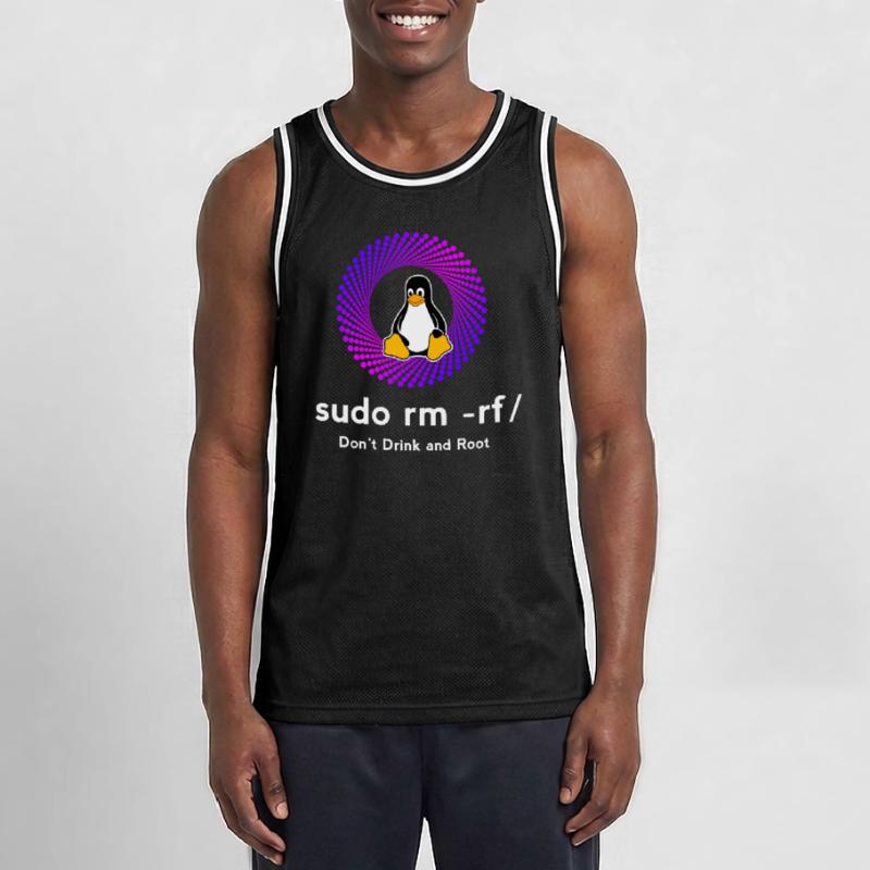 Computer Sys admin Penguin Nerd pc sudo rm -rf cod Men's Basketball Jersey