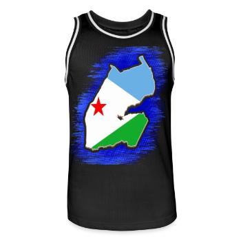 Dschibuti Dschibuti Djibouti Urlaub Geschenk - Männer Basketball-Trikot - Schwarz/Weiß - Vorne - AI Model Male 185 dark (185cm)