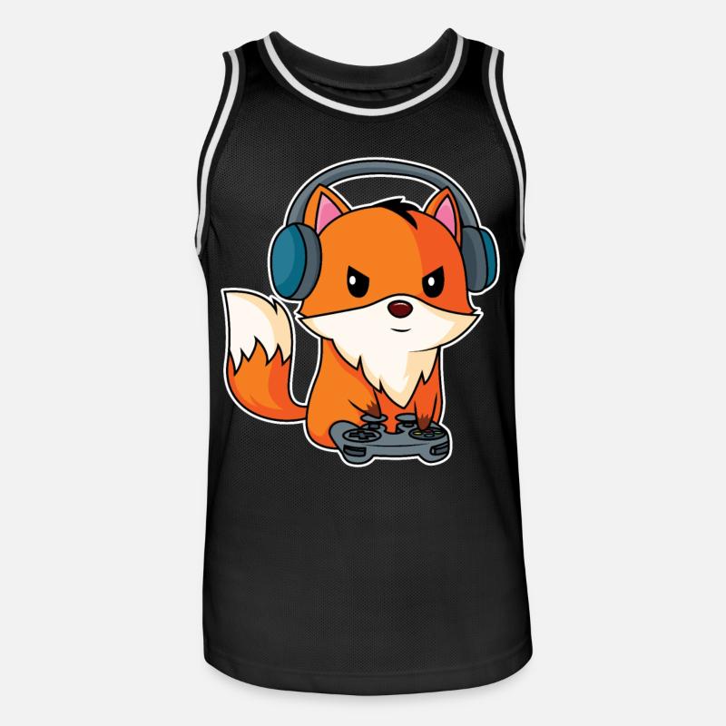 Gaming Fox - Conception Fox Player - Maillot de basket Homme - noir/blanc