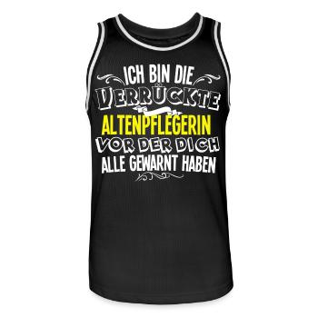 Altenpflegerin - Männer Basketball-Trikot - Schwarz/Weiß - Vorne - AI Model Male 185 dark (185cm)