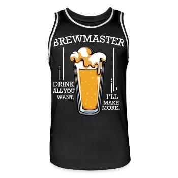 Verre d’épicéa Biermeister - Maillot de basket Homme - noir/blanc - Devant - AI Model Male 185 dark (185cm)