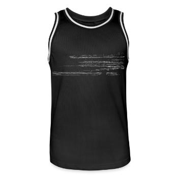 Abstraktes Motiv - Linie / weiß - Männer Basketball-Trikot - Schwarz/Weiß - Vorne - AI Model Male 185 dark (185cm)