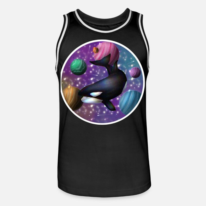 orque dans l’espace - Maillot de basket Homme - noir/blanc