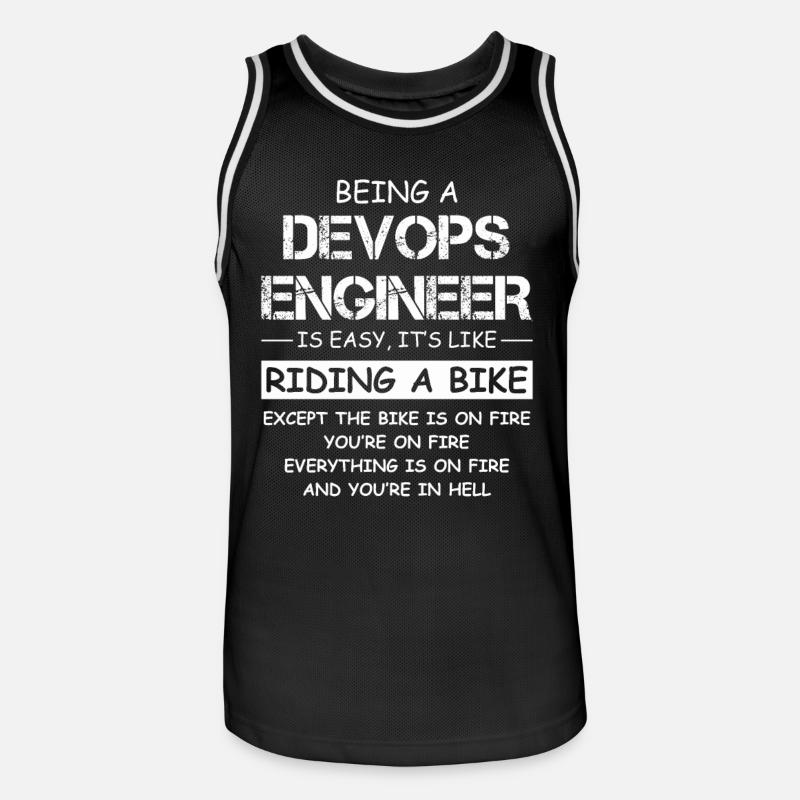 Devis d’ingénieur DevOps Fire Motorcycle - Maillot de basket Homme - noir/blanc