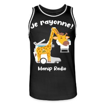 Je rayonne Manip radio Girafe Radiologie médicale - Maillot de basket Homme - noir/blanc - Devant - AI Model Male 185 dark (185cm)