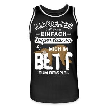Faultier Schlafshirt Schlafanzug Faultier Pyjama - Männer Basketball-Trikot - Schwarz/Weiß - Vorne - AI Model Male 185 dark (185cm)