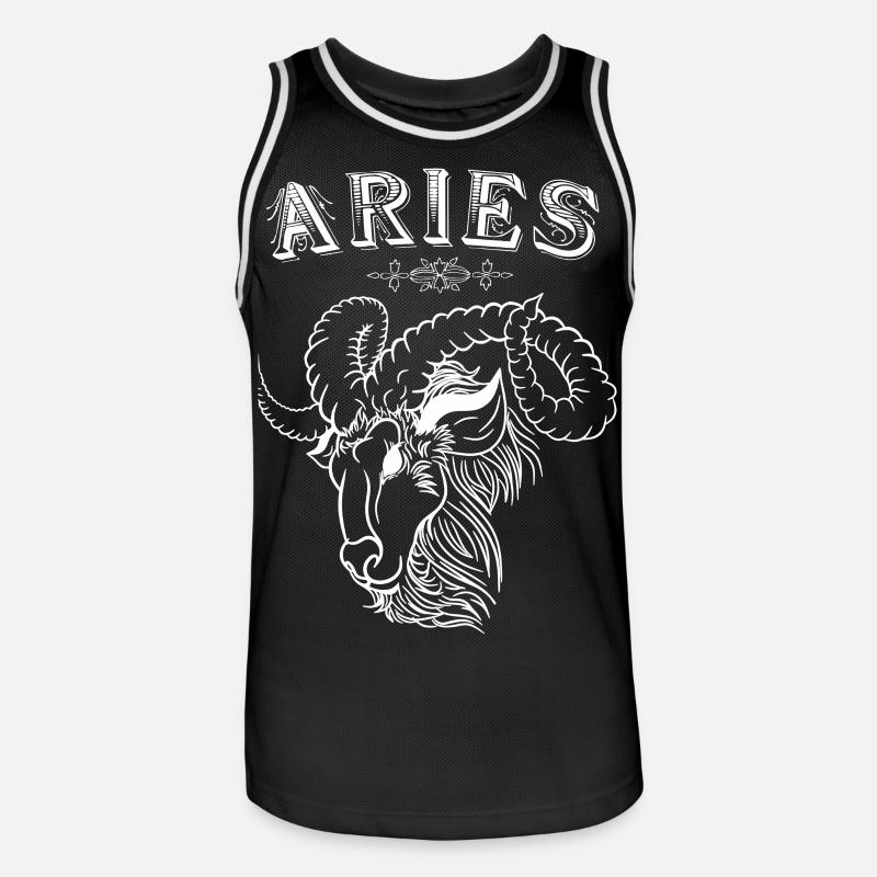 Aries Sternzeichen Widder - Männer Basketball-Trikot - Schwarz/Weiß