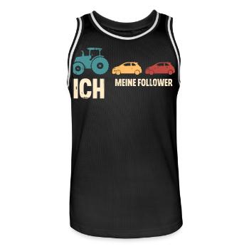 Landwirt Traktor Bauer Ich Meine Follower - Männer Basketball-Trikot - Schwarz/Weiß - Vorne - AI Model Male 185 dark (185cm)