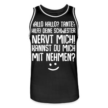 Tante Nichte Neffe - Männer Basketball-Trikot - Schwarz/Weiß - Vorne - AI Model Male 185 dark (185cm)