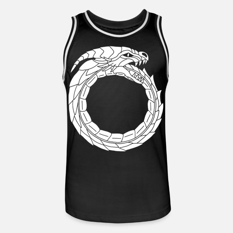 Dragon blanc dévoreur - Maillot de basket Homme - noir/blanc