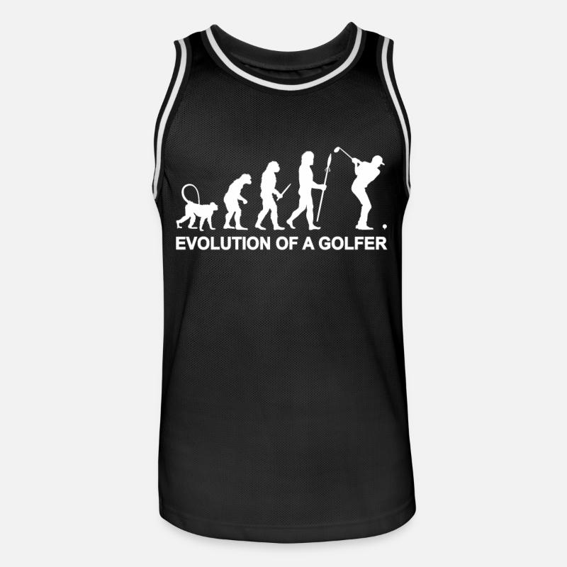 Evolution eines Golfers - Männer Basketball-Trikot - Schwarz/Weiß