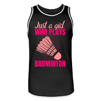 Juste une fille qui joue au badminton - Maillot de basket Homme - noir/blanc - Devant - AI Model Male 185 dark (185cm)