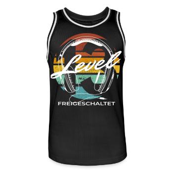 13. Geburtstag Level 13 Gamer Jungen Geschenk - Männer Basketball-Trikot - Schwarz/Weiß - Vorne - AI Model Male 185 dark (185cm)