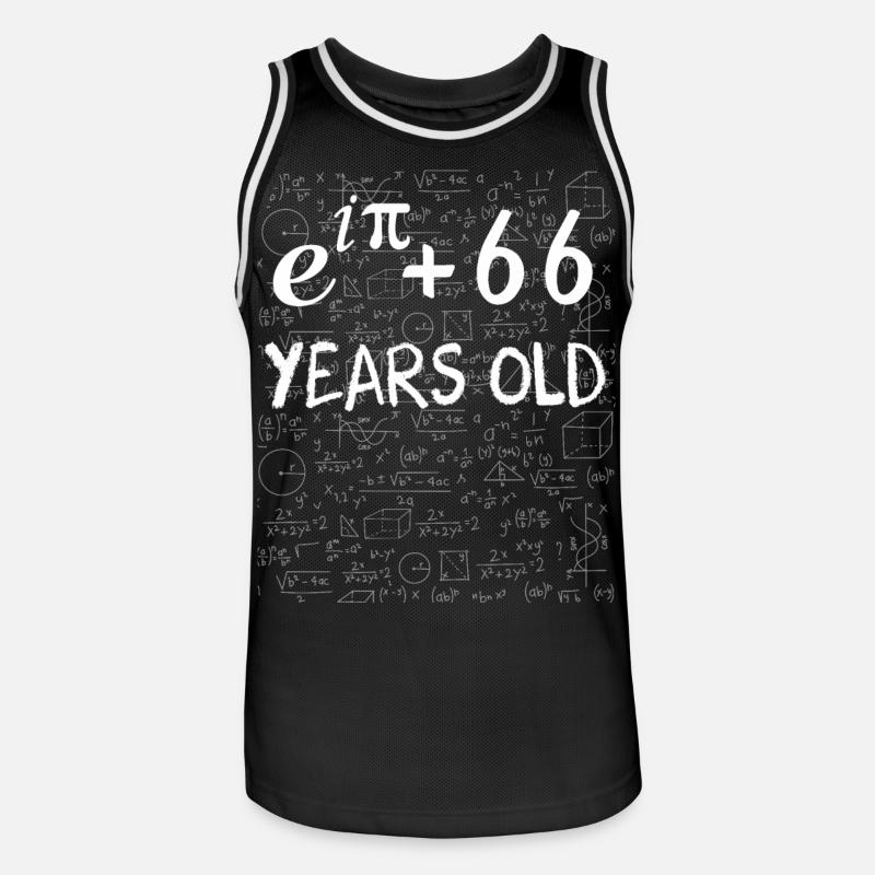 65e anniversaire 65 ans Euler Identité cadeau math - Maillot de basket Homme - noir/blanc