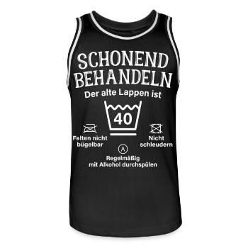 40. Geburtstag Schonend Behandeln Alte Lappen 40 - Männer Basketball-Trikot - Schwarz/Weiß - Vorne - AI Model Male 185 dark (185cm)
