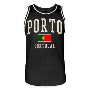 Porto Portugal Vintage Imprimer - Maillot de basket Homme - noir/blanc - Devant - AI Model Male 185 dark (185cm)