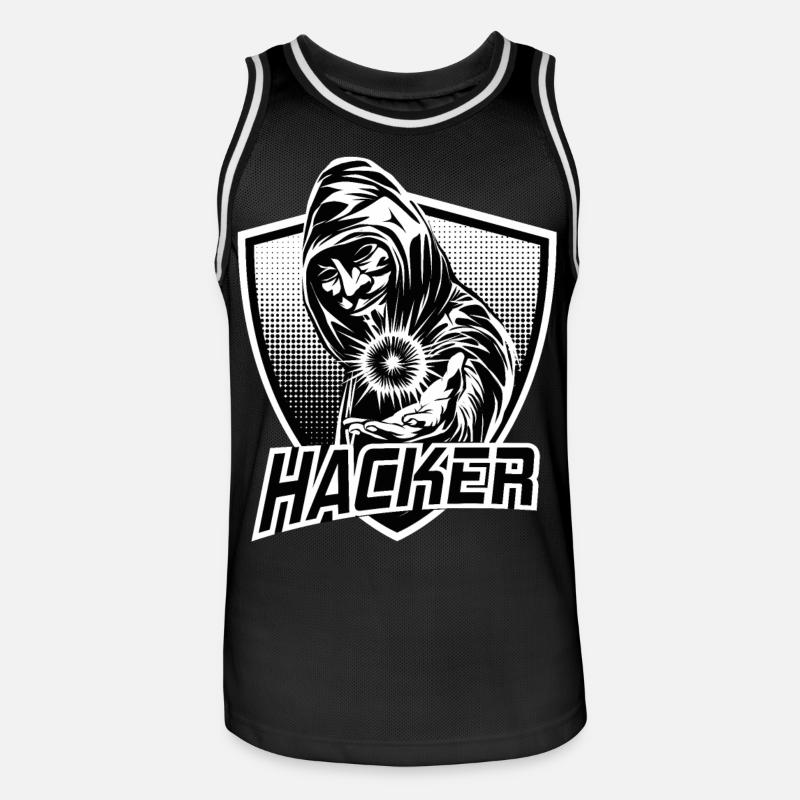 HACKER - Maillot de basket Homme - noir/blanc