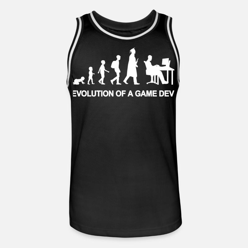 Game Developer Evolution - Men's Basketball Jersey - black/white