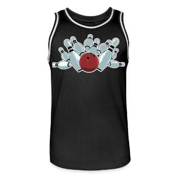 Frappe de bowling - Maillot de basket Homme - noir/blanc - Devant - AI Model Male 185 dark (185cm)
